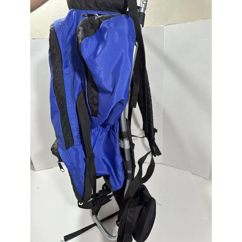 Vintage JANSPORT External Frame Hiking Backpack Hip Wings‎ Blue 90’s Made in USA